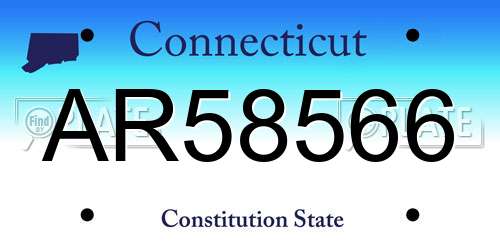 AR58566 Connecticut License Plate