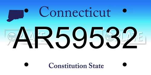 AR59532 Connecticut License Plate