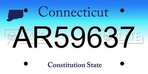 AR59637 Connecticut License Plate