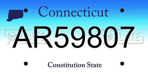 AR59807 Connecticut License Plate