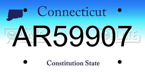 AR59907 Connecticut License Plate