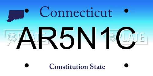 AR5N1C Connecticut License Plate