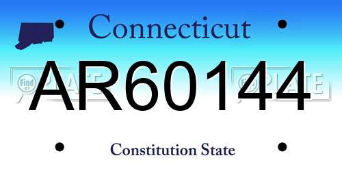 AR60144 Connecticut License Plate