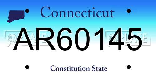 AR60145 Connecticut License Plate