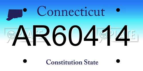 AR60414 Connecticut License Plate