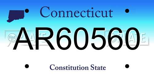 AR60560 Connecticut License Plate