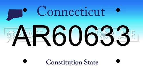 AR60633 Connecticut License Plate