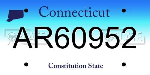 AR60952 Connecticut License Plate