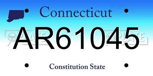 AR61045 Connecticut License Plate