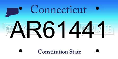 AR61441 Connecticut License Plate