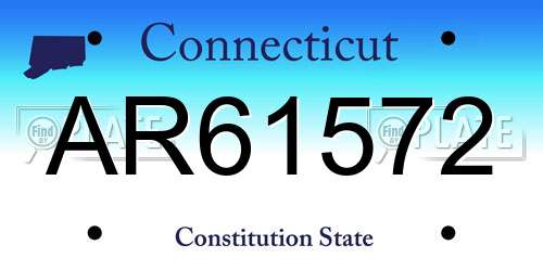 AR61572 Connecticut License Plate