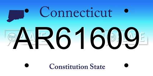 AR61609 Connecticut License Plate