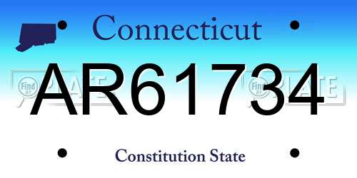 AR61734 Connecticut License Plate