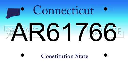 AR61766 Connecticut License Plate
