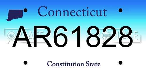 AR61828 Connecticut License Plate