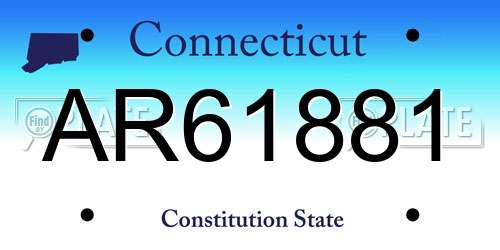 AR61881 Connecticut License Plate