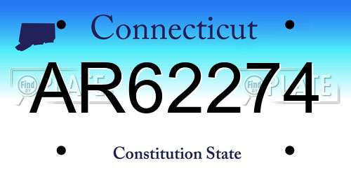 AR62274 Connecticut License Plate