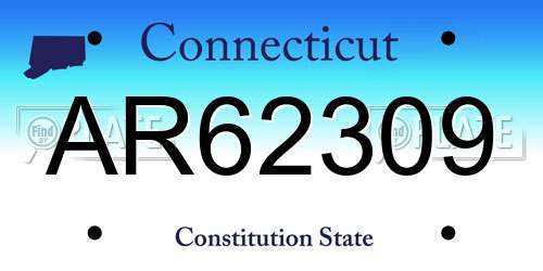 AR62309 Connecticut License Plate