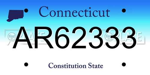 AR62333 Connecticut License Plate