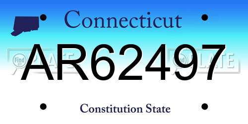 AR62497 Connecticut License Plate