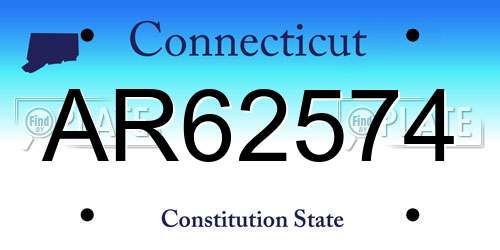 AR62574 Connecticut License Plate