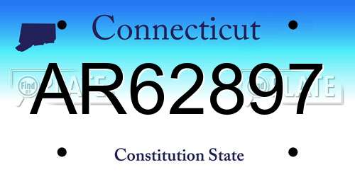 AR62897 Connecticut License Plate