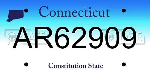 AR62909 Connecticut License Plate