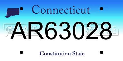 AR63028 Connecticut License Plate