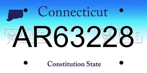 AR63228 Connecticut License Plate