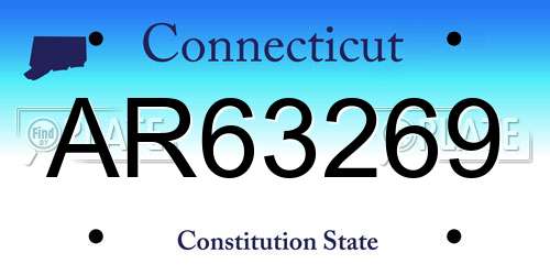 AR63269 Connecticut License Plate