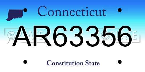 AR63356 Connecticut License Plate