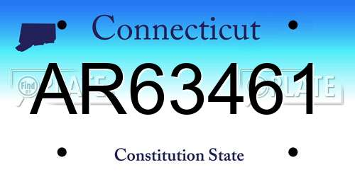 AR63461 Connecticut License Plate
