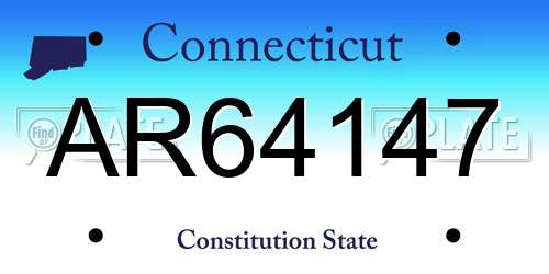 AR64147 Connecticut License Plate