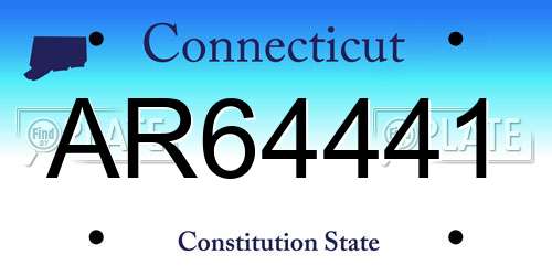 AR64441 Connecticut License Plate
