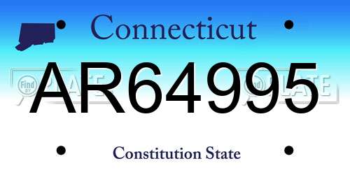 AR64995 Connecticut License Plate