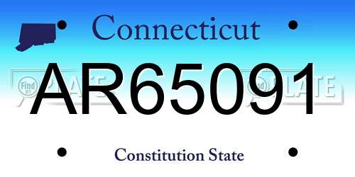 AR65091 Connecticut License Plate