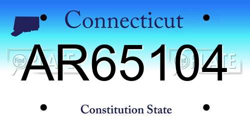 AR65104 Connecticut License Plate