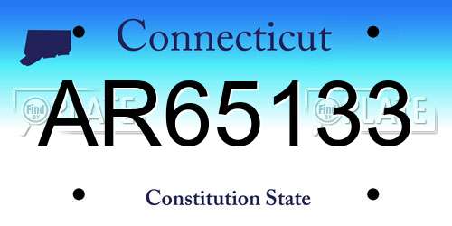 AR65133 Connecticut License Plate