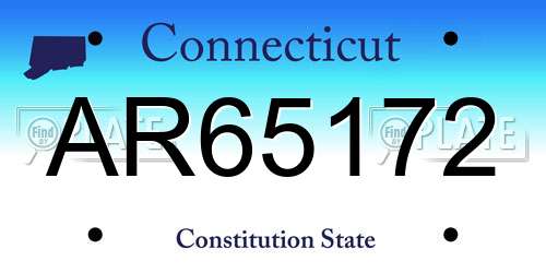 AR65172 Connecticut License Plate