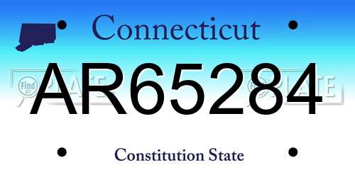 AR65284 Connecticut License Plate