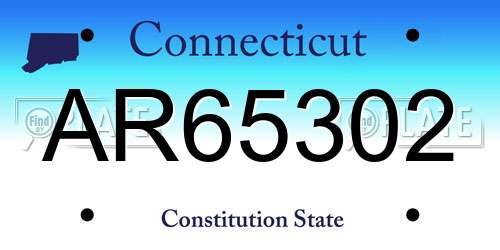 AR65302 Connecticut License Plate