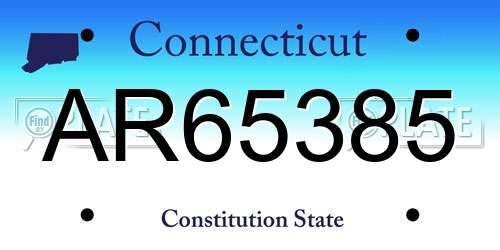 AR65385 Connecticut License Plate