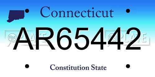 AR65442 Connecticut License Plate