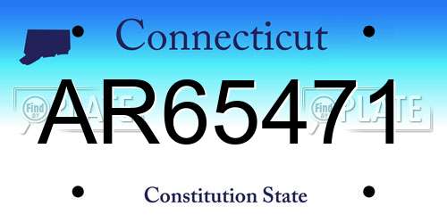 AR65471 Connecticut License Plate