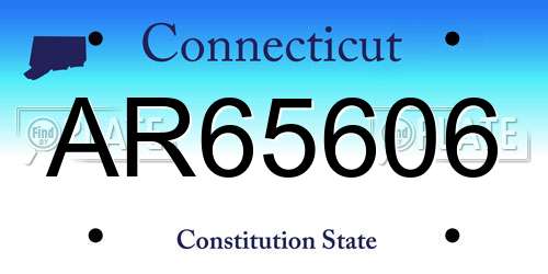 AR65606 Connecticut License Plate