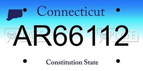 AR66112 Connecticut License Plate