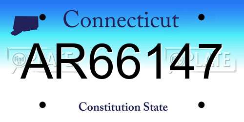 AR66147 Connecticut License Plate