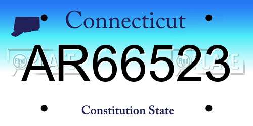 AR66523 Connecticut License Plate