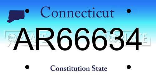 AR66634 Connecticut License Plate