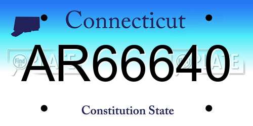 AR66640 Connecticut License Plate